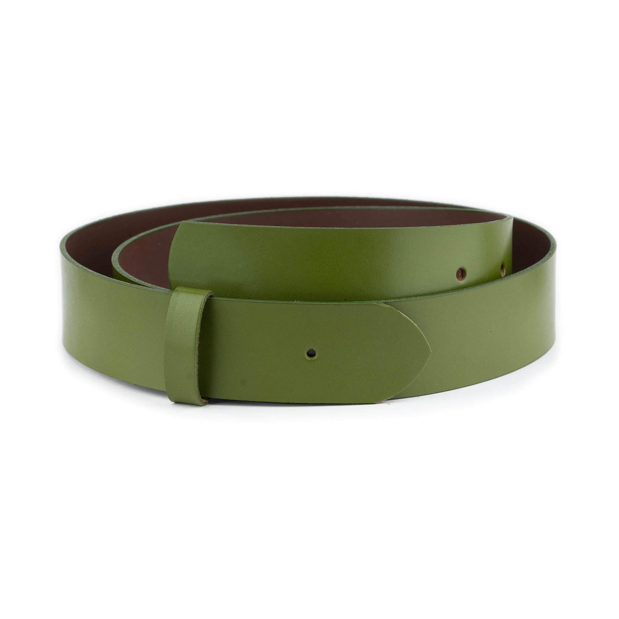 4.0cm Olive Green Genuine Leather Belt for Men - Replacement Strap Compatible with Ferragamo Buckles - Premium Dress Belt for Business, Office & Formal Occasions