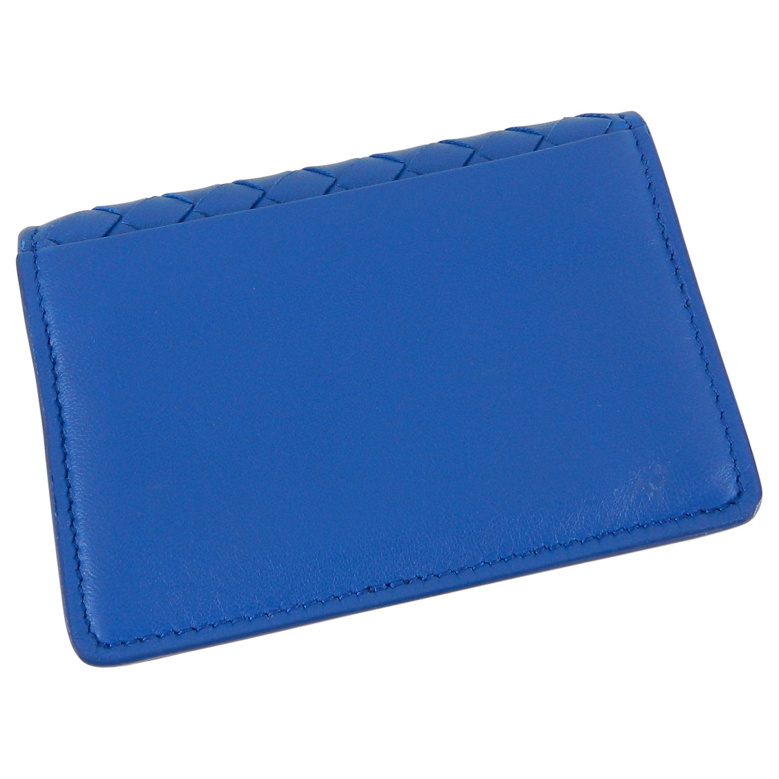 Bottega Veneta Blue Intrecciato Nappa Leather Snap Wallet & Card Holder - Slim RFID Blocking Wallet for Men & Women | Perfect for Travel, Business & Everyday Use