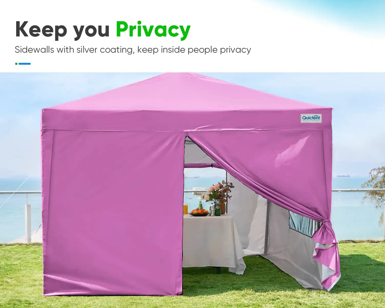 10' x 10' Pop Up Canopy Tent with Removable Sidewalls - Waterproof Outdoor Shelter for Parties, Camping & Beach Events