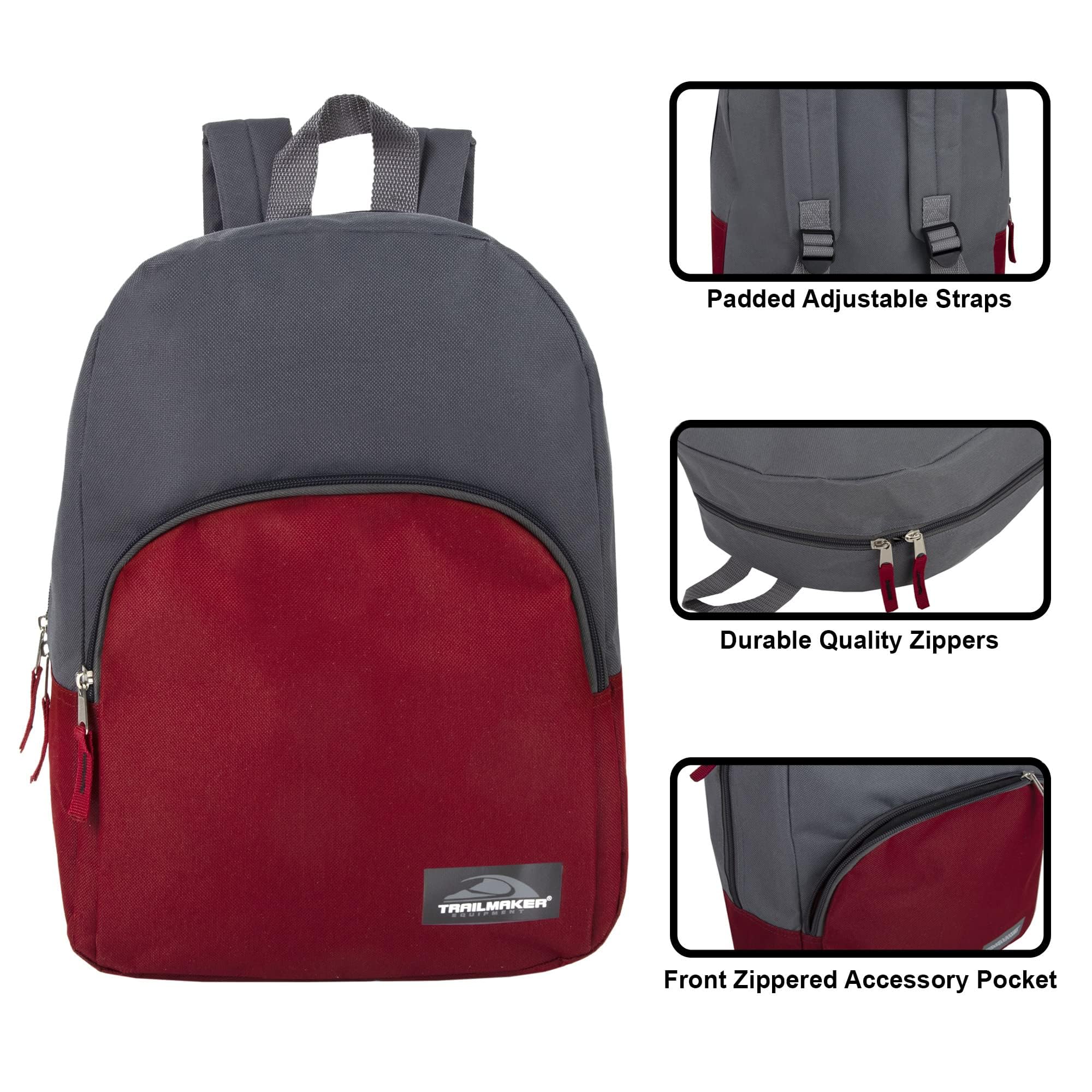24 Pack Kids Backpacks with School Supplies - 15 Inch Bulk Backpacks & 12 Piece Wholesale Supply Kits (Mixed Colors) - Perfect for Back to School, Classroom Essentials & Student Gifts