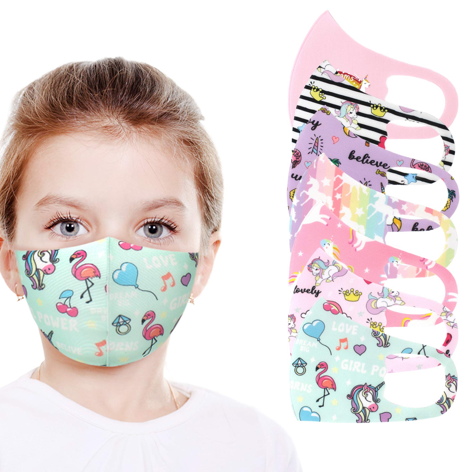 CBC Crown 6-Pack Halloween Face Masks for Adults & Kids - Washable & Breathable for Costume Parties
