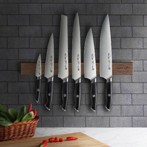Cangshan TK Series 1023862 Walnut Magnetic Knife Bar - Premium Wooden Knife Holder for Kitchen Countertop, Wall Mount Knife Storage Organizer - Perfect for Home Chefs & Professional Kitchens