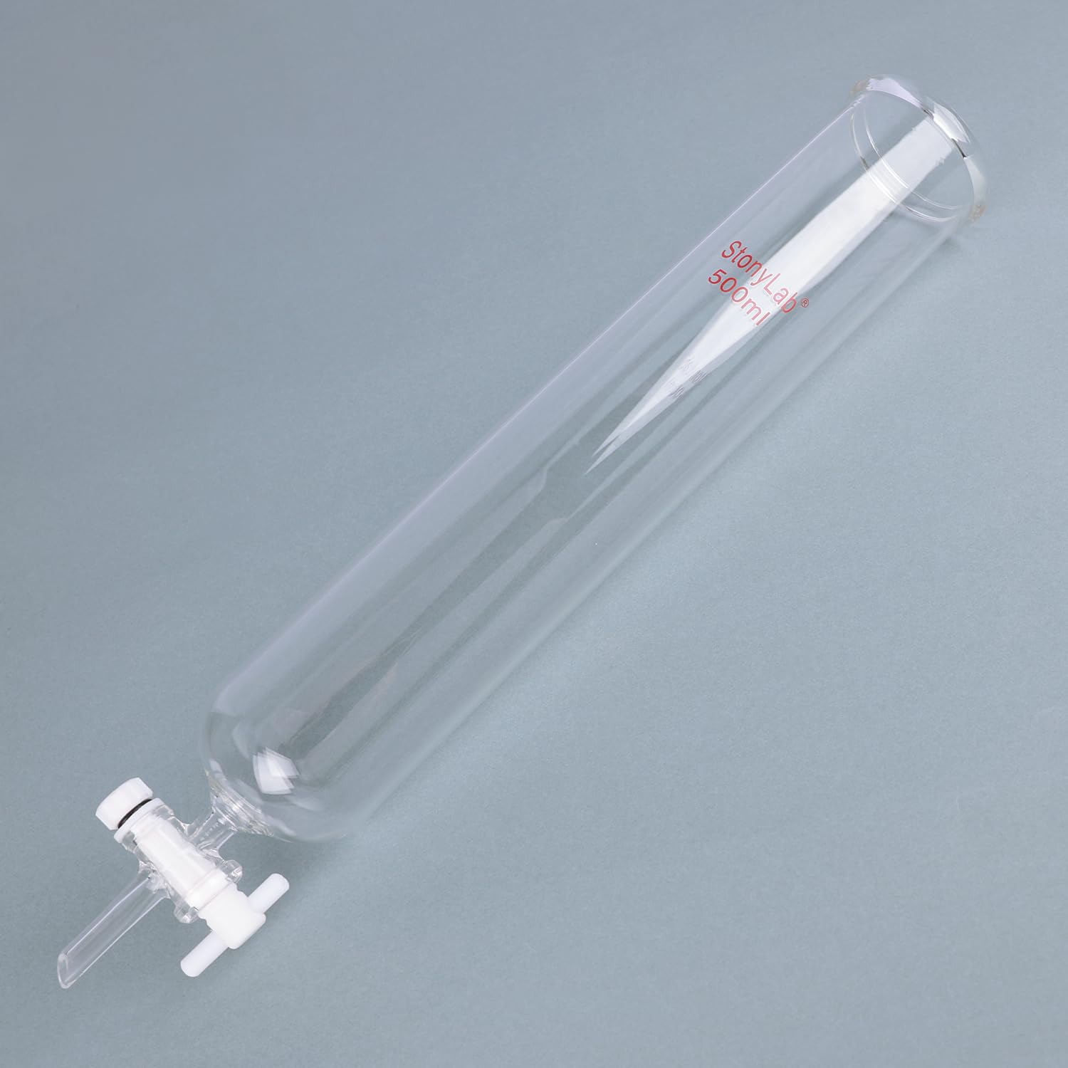 Stonylab 500ml Borosilicate Glass Dropping Funnel with PTFE Stopcock - Lab Grade Burette Funnel for Chemistry Experiments, Essential Oil Mixing & Home DIY Projects