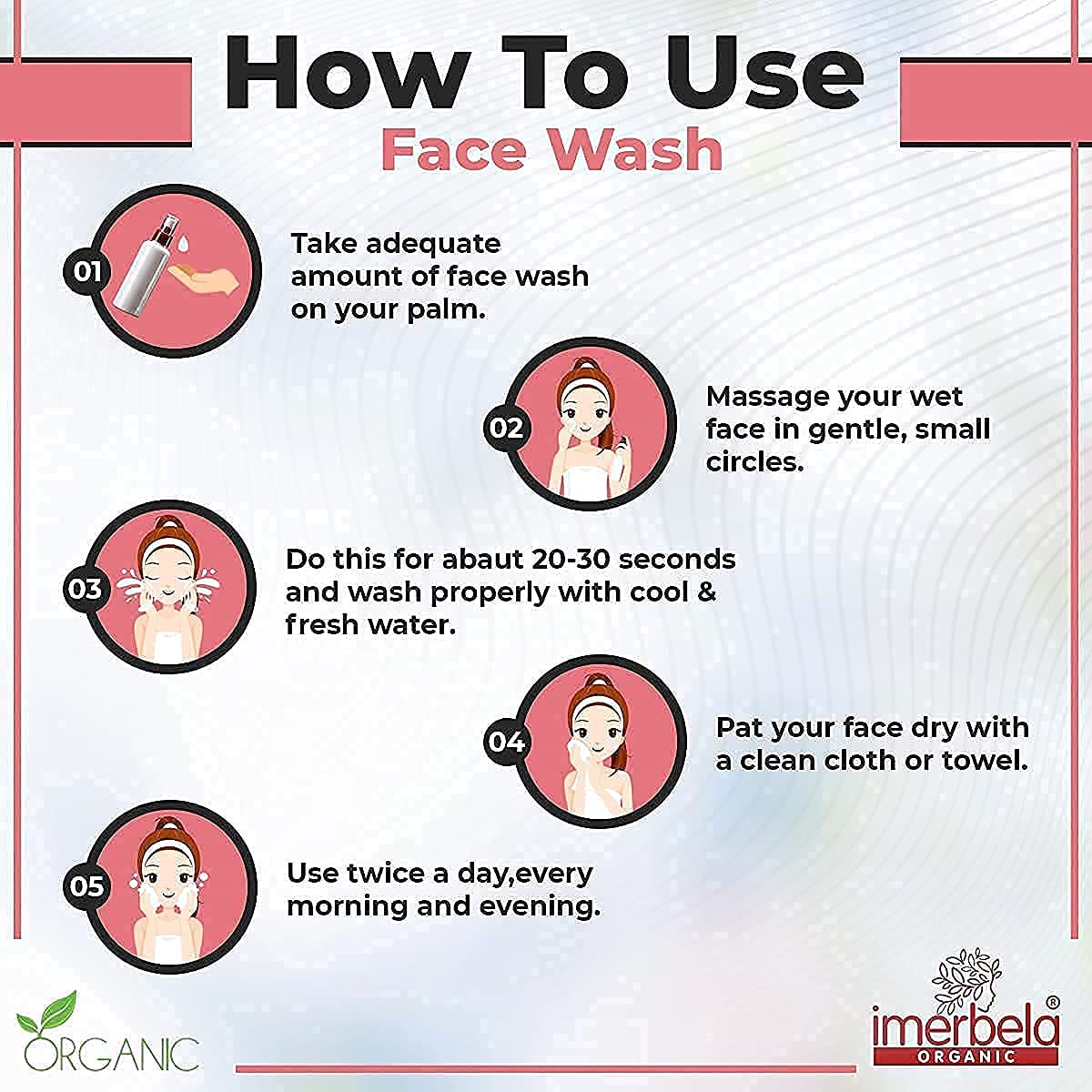 Imerbela Rose Foaming Face Wash 125ml - Deep Cleansing Facial Cleanser with Rose Water for Men & Women | Gentle, Sulfate & Paraben Free | Perfect for Daily Skincare & Acne-Prone Skin