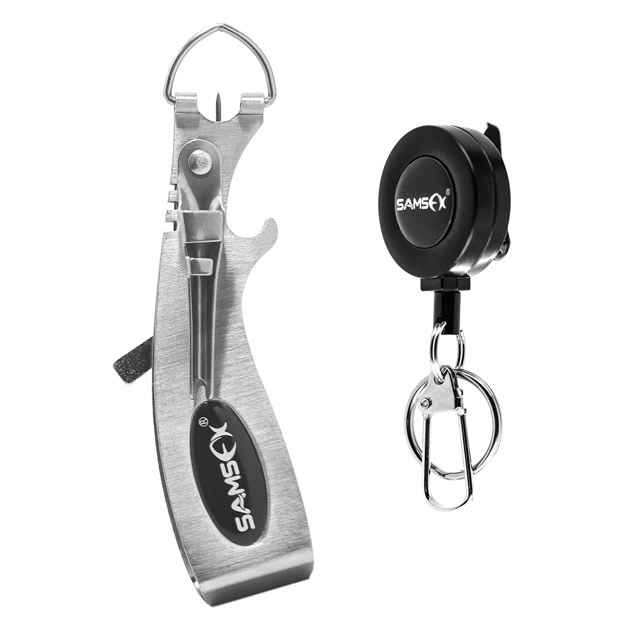 Best Fly Fishing Knot Tying Tool with Retractable Line Clipper - Includes Hook Sharpener, Quick Knot Tool & Hook Eye Cleaner - Perfect for Fly Fishing, Bass Fishing & Outdoor Adventures