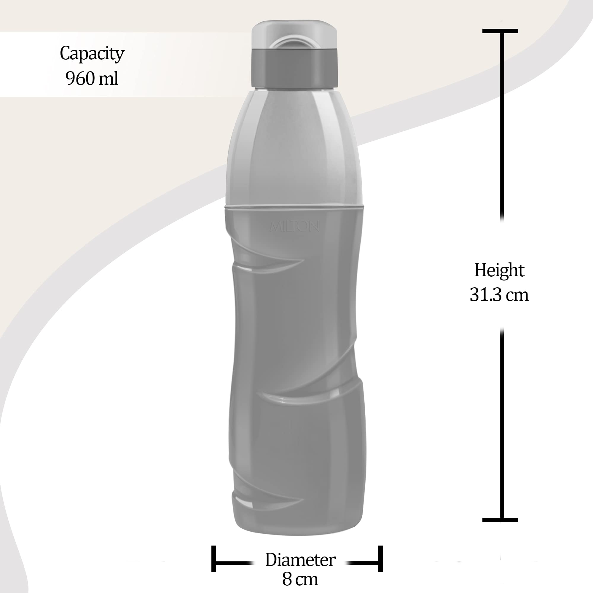 MILTON Kool Crony 1100 Insulated Water Bottle - 32oz (960ml) Leakproof Purple Plastic Water Bottle for Gym, Hiking & Outdoor Activities