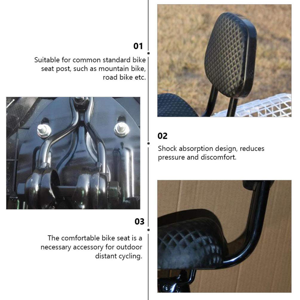 BESPORTBLE Comfortable Bicycle Saddle with Backrest - Wide Mountain & Road Bike Seat, Breathable Injection Molded Cycling Saddle Pad for Men & Women - Perfect for Long Distance Riding, Commuting, and Outdoor Adventures