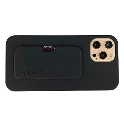 ThinOptics Slim Rectangular Reading Glasses 1.0X + 1.0 Blue with iPhone 12 Pro Max Black Ultra Thin Case - Perfect for Reading, Travel & On-the-Go Use