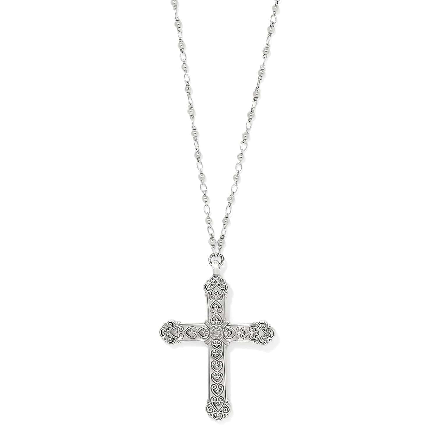 Byzantium Cross Necklace for Women - Elegant Religious Jewelry Gift for Baptism, Confirmation & Church Events - Gold Plated Christian Pendant with Chain