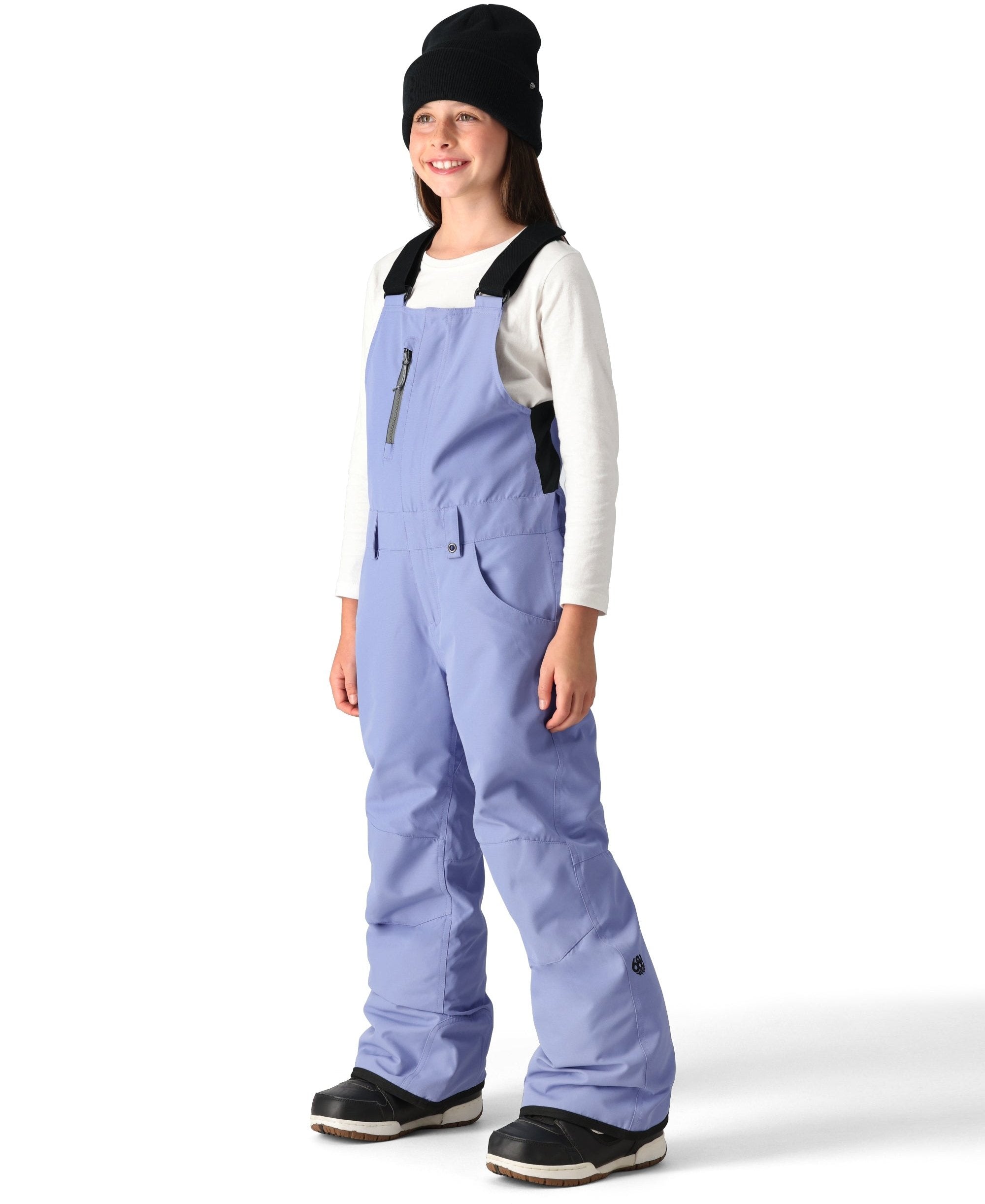 686 Girl's Sierra Insulated Bib Snow Pants 2025 - Waterproof Winter Snowboard & Ski Bib Overalls for Girls - Perfect for Snow Sports & Cold Weather Adventures