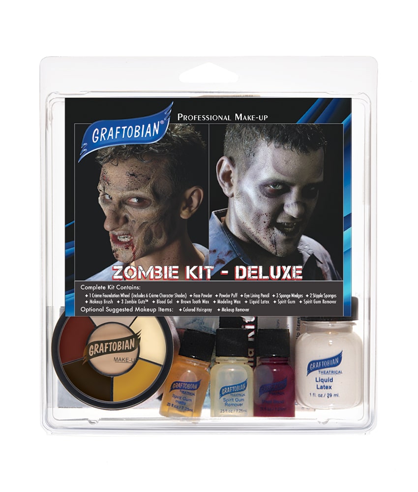 Professional Deluxe Zombie Makeup Kit for Halloween & Cosplay - SFX Special Effects, Fake Blood & Wounds - Perfect for Horror Parties, Costume Events & Theatrical Performances