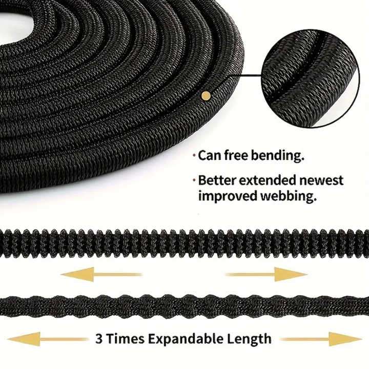 100FT Black Expandable Garden Hose - High Pressure TPE Watering Hose for Lawn, Garden & Car Washing - Lightweight & Kink-Free Flexible Hose with 3 Spray Patterns - Perfect for Outdoor Cleaning, Plant Watering & Vehicle Care