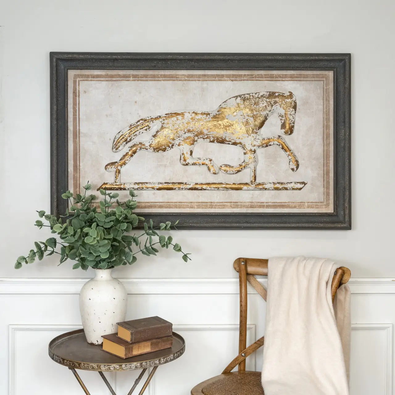 Framed Metal Horse Wall Art - Elegant Home & Office Decor for Western & Rustic Interiors | Perfect for Living Room, Bedroom, or Cowboy-Themed Spaces