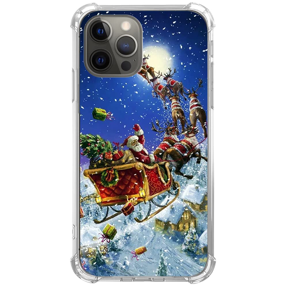 Santa Claus iPhone 11 Pro Case - Festive Reindeer Sleigh Design with Shockproof TPU Bumper & Anti-Scratch Protection | Perfect Christmas Gift & Winter Holiday Accessory for iPhone 11 Pro