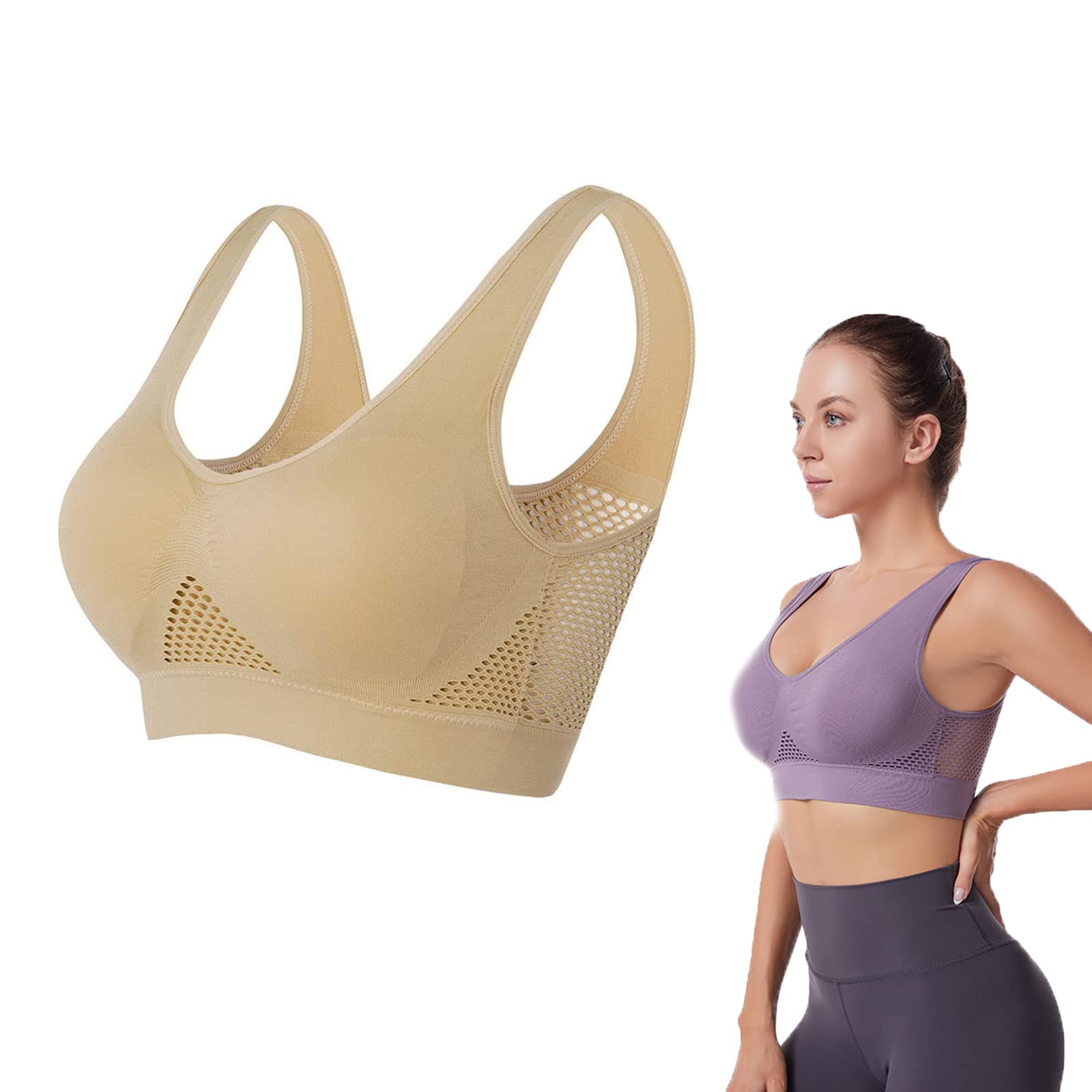 WOSLXM Ladicool Air Bra - Breathable Wireless Cooling Bra for Women, Seamless Lift Up Support, Invisible Summer Comfort - Perfect for Yoga, Running & Everyday Wear