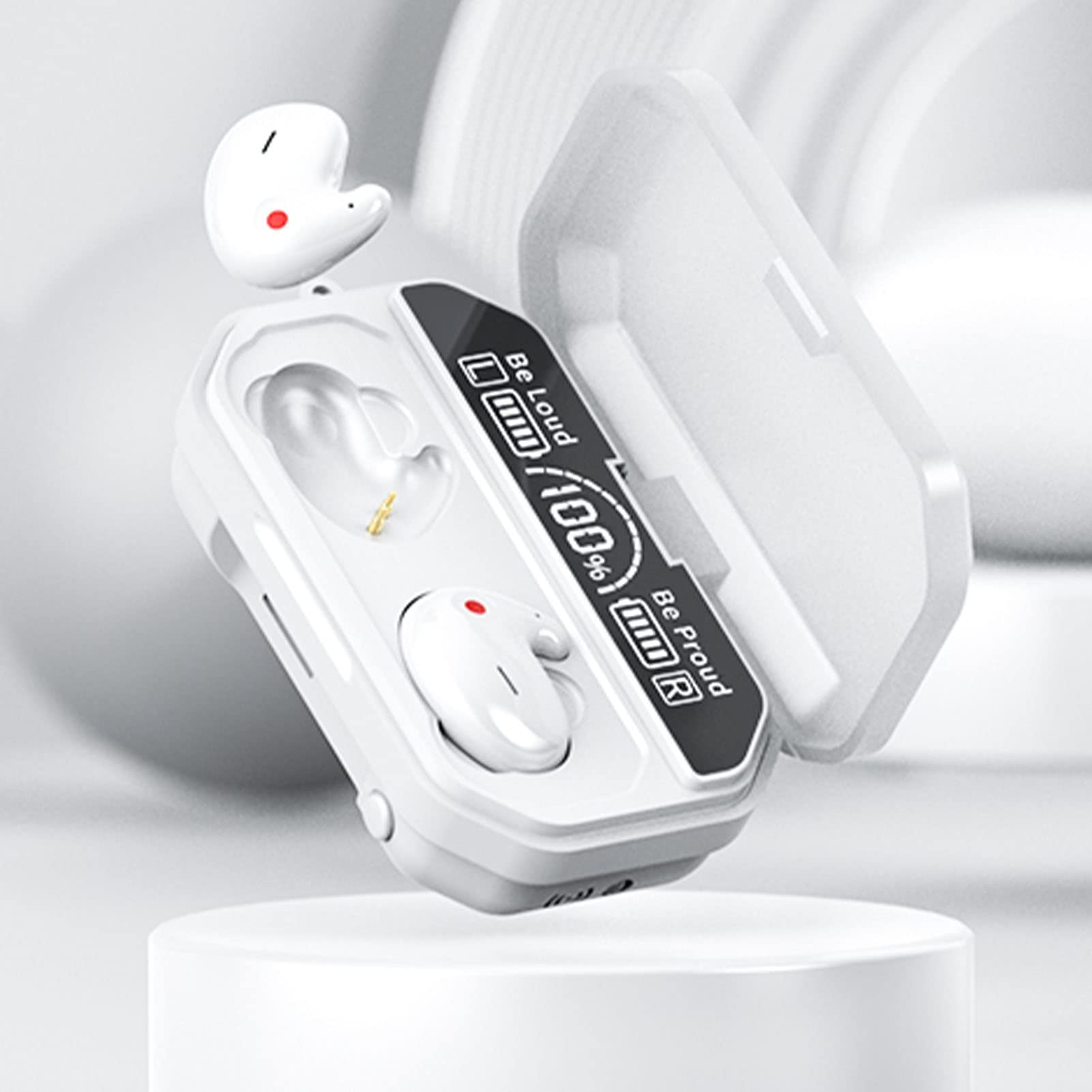 Loluka Invisible Bluetooth Sleep Earbuds - True Wireless, Comfortable Fit for All Ear Types, HiFi Stereo Sound, IPX4 Waterproof - Perfect for Sleeping, Travel & Workout with Charging Case