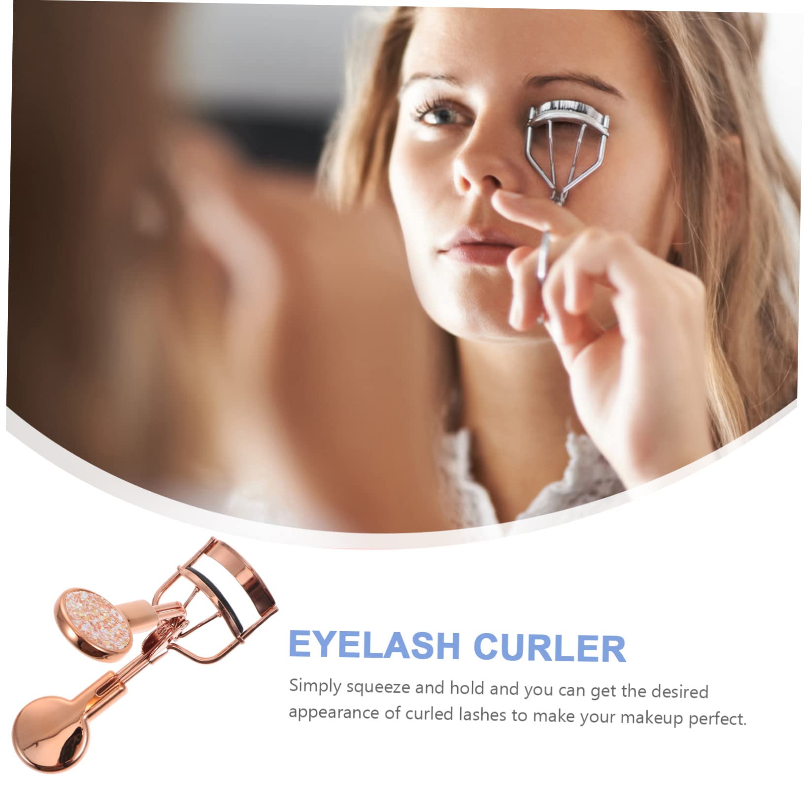 FOMIYES Gold Portable Eyelash Curler - Unique Design Compact Lash Curling Tool for Natural & Dramatic Lashes | Perfect for Daily Makeup, Party Looks & Travel Beauty Essentials
