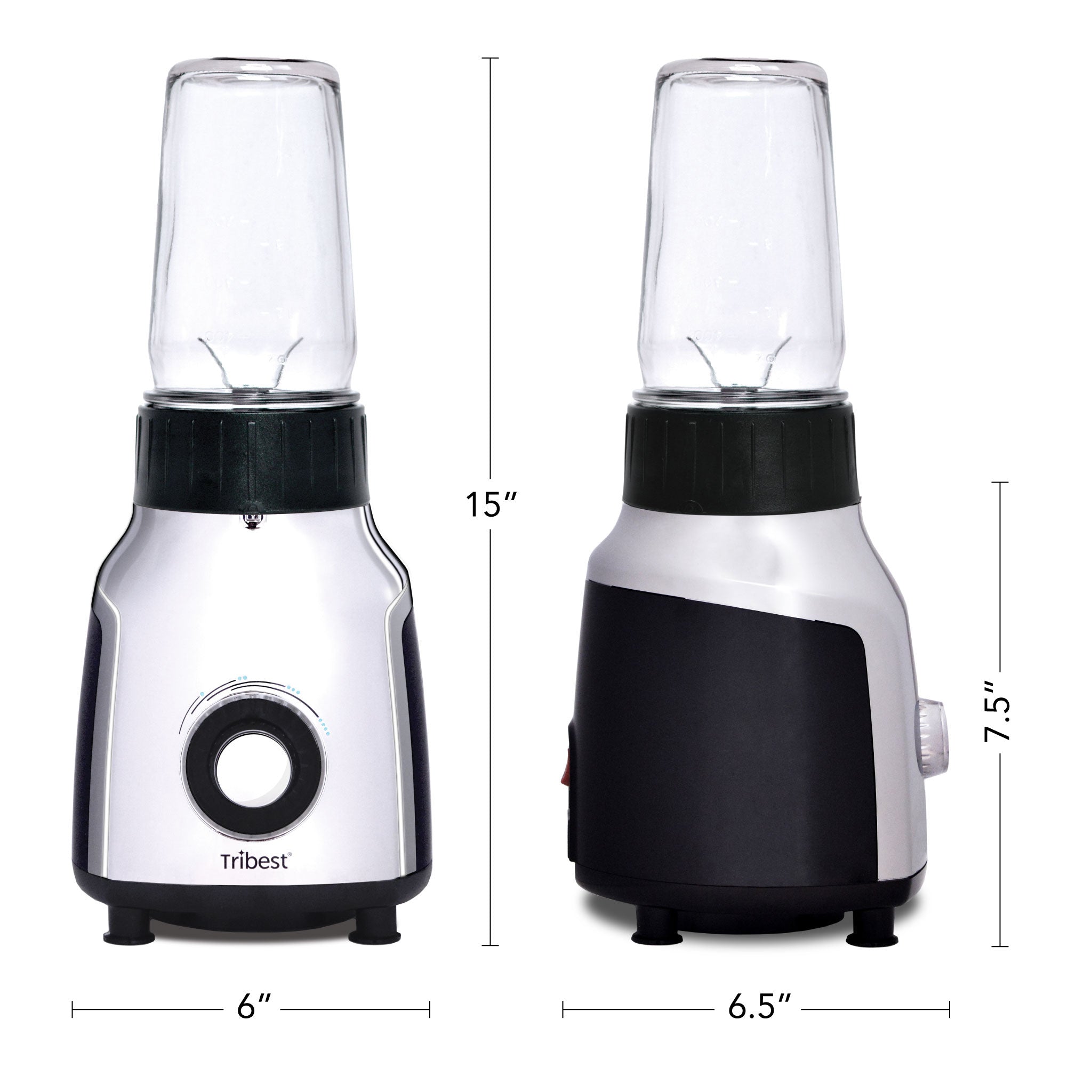 Premium Glass Personal Blender - 600W High-Speed Countertop Blender for Smoothies, Shakes & Meal Prep - BPA-Free, Easy Clean, Perfect for Home, Office & Gym Use