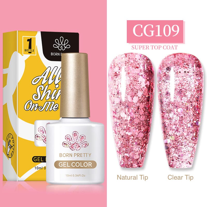 Born Pretty Glitter Gel Nail Polish Set - Long Lasting UV/LED Soak Off Nail Colors for Manicure & Pedicure - Perfect for Parties, Weddings, Holidays & Special Occasions