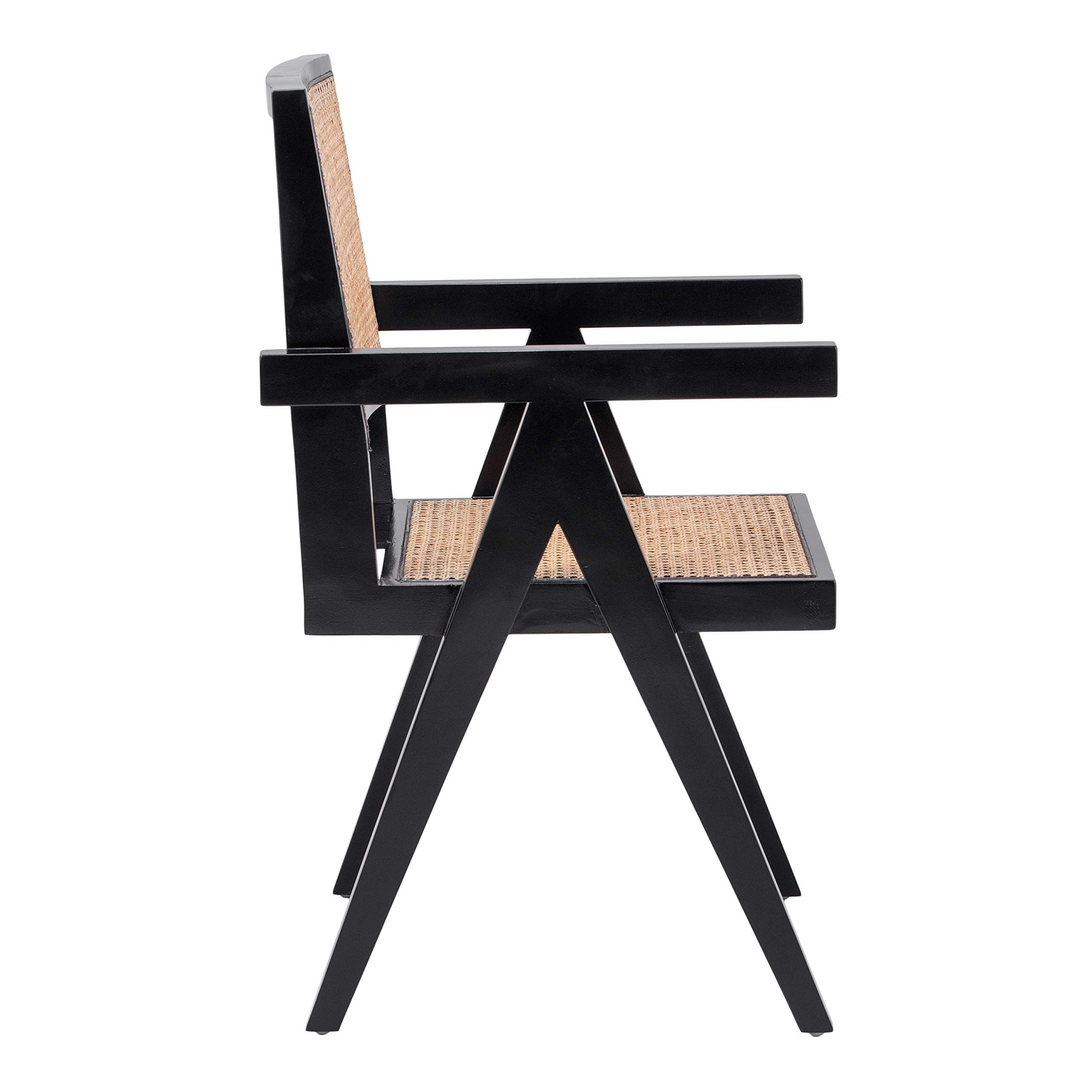 NPD Furniture and More Bordeaux Dining Chair - Natural Wood Finish - Modern Farmhouse Style - Perfect for Dining Room, Kitchen, or Breakfast Nook