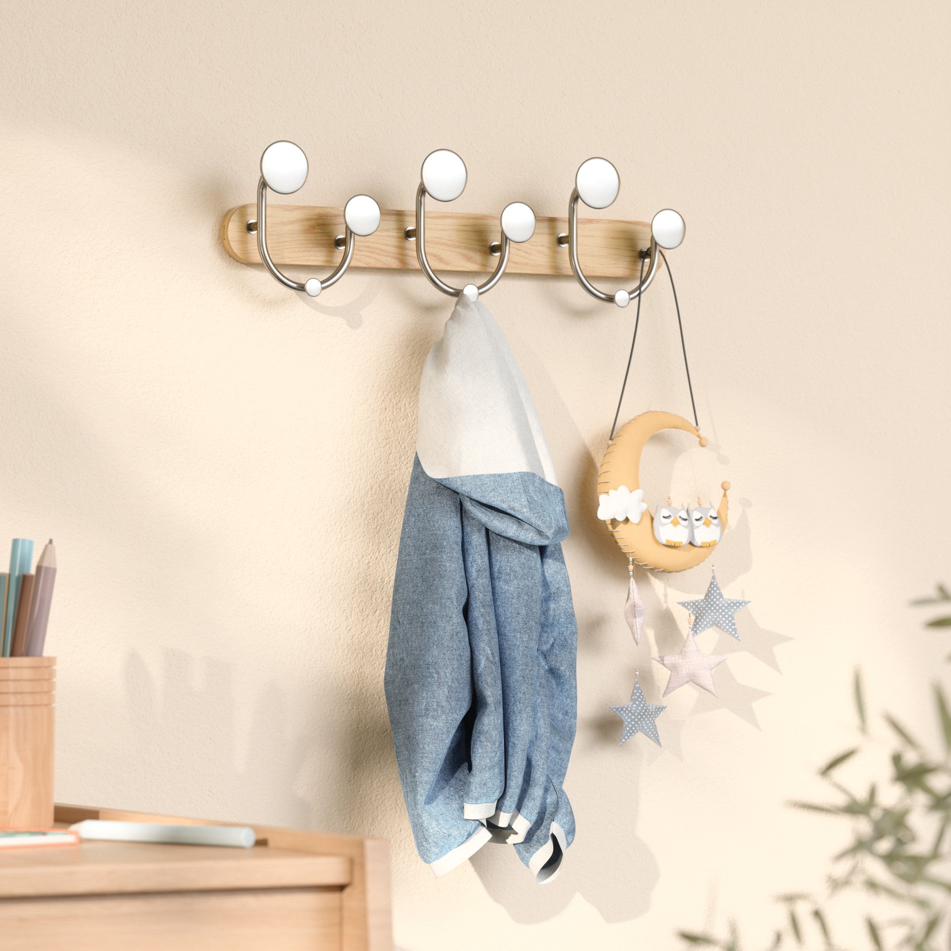 Melody 9 Wall Hook - Decorative Wall Hooks for Hanging Coats, Hats & Keys - Rust-Resistant Metal Hooks for Home, Office & Entryway Organization