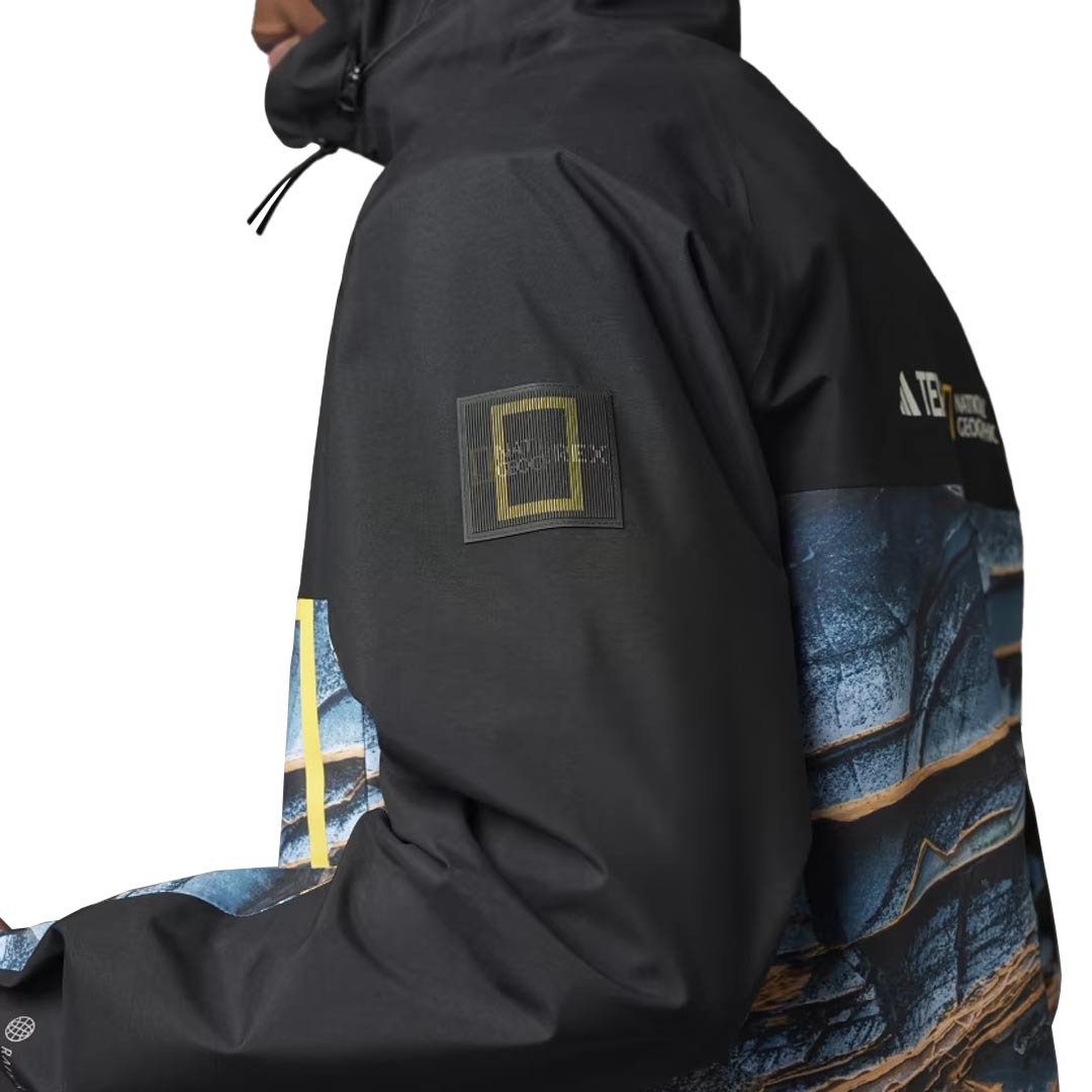 adidas Men's National Geographic RAIN.RDY Waterproof Jacket - Lightweight Windbreaker for Hiking & Outdoor Adventures (IC1979)