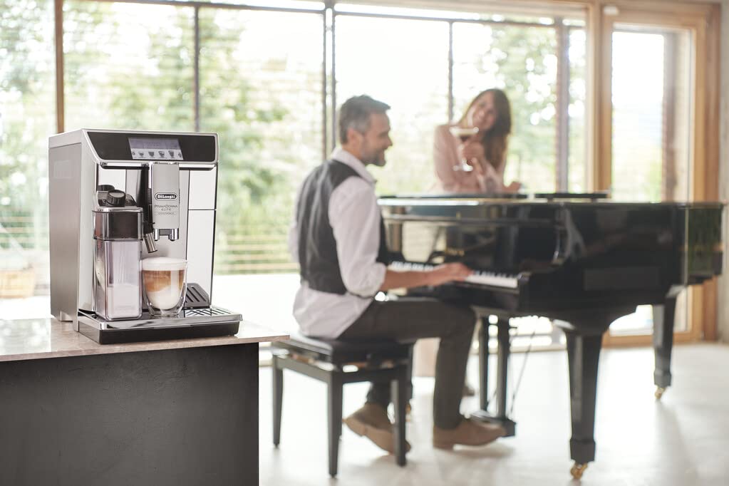 De'Longhi PrimaDonna Elite Experience ECAM650.85.MS Automatic Coffee Machine - 1L Stainless Steel Espresso & Cappuccino Maker with Silver Metal Finish | Perfect for Home, Office & Coffee Shops