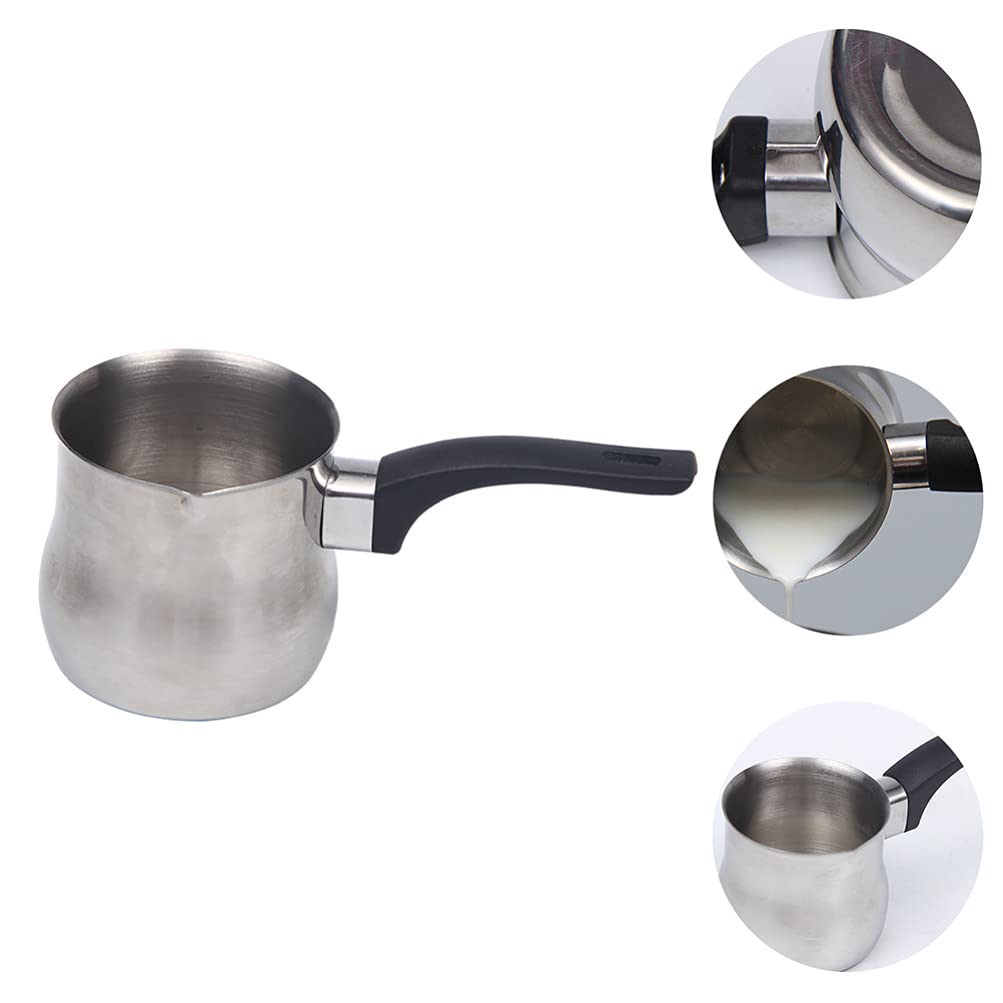 Stainless Steel Milk Frothing Pitcher for Latte & Cappuccino - 12oz Coffee Frother Cup with Handle, Perfect for Home Baristas & Coffee Shops - Ideal for Espresso, Latte Art & Hot Chocolate Making