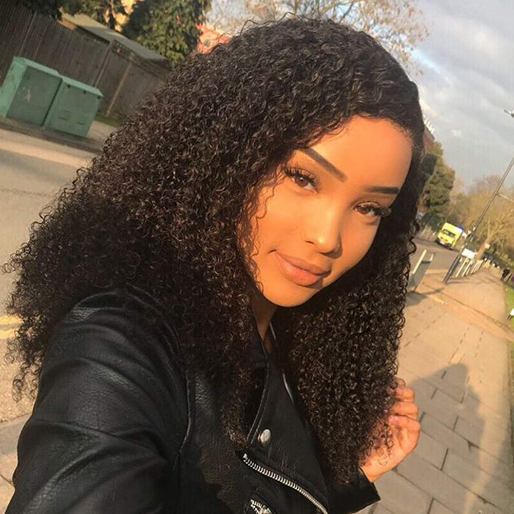 **Afro Kinky Curly 360 Lace Wig 10A Brazilian Human Hair Wigs for Black Women - Pre Plucked 16