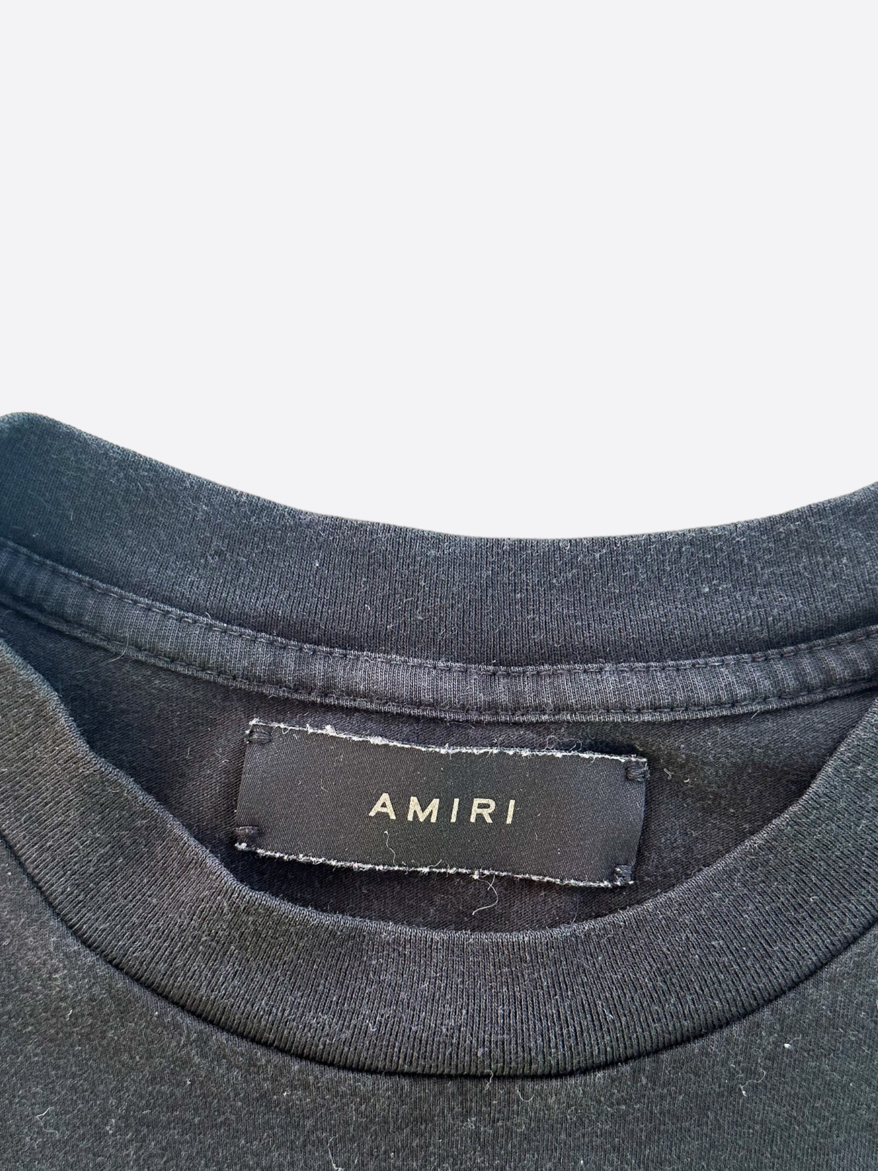 Amiri Zig Zag Black Logo T-Shirt for Men | Premium Cotton Streetwear Tee | Casual Outfit & Night Out Essential