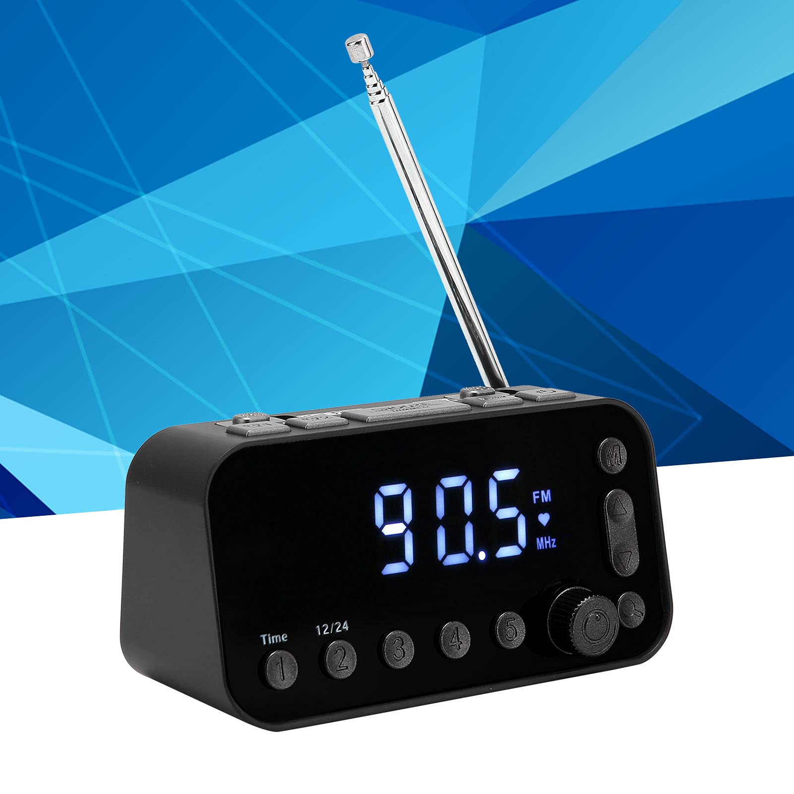PUSOKEI Digital Alarm Clock Radio with FM/DAB, Dual USB Charging Ports, Sleep Timer, Dual Alarms - Perfect for Bedroom, Office, and Travel Use