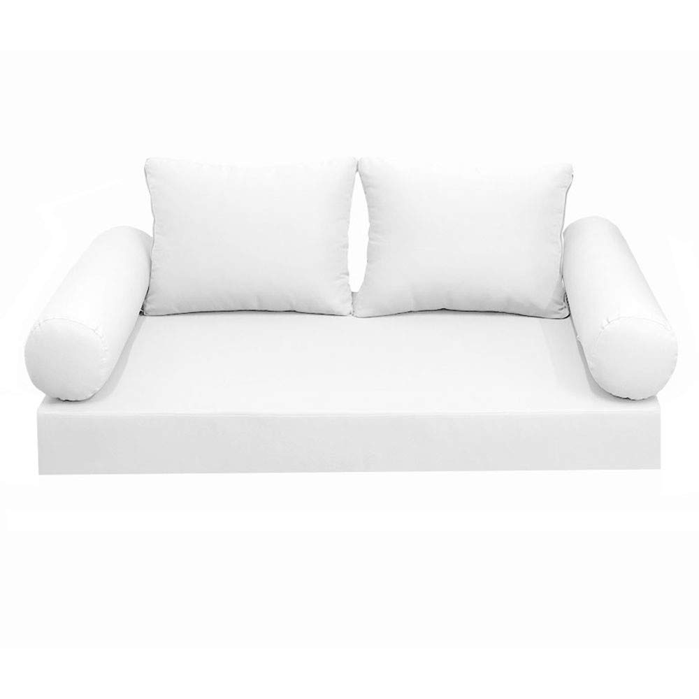 Style1 AD106 5-Piece Knife Edge Outdoor Daybed Mattress Set - Crib Size Cushion, Bolster Pillow for Patio, Poolside & Garden Lounge (Water-Resistant & Durable)