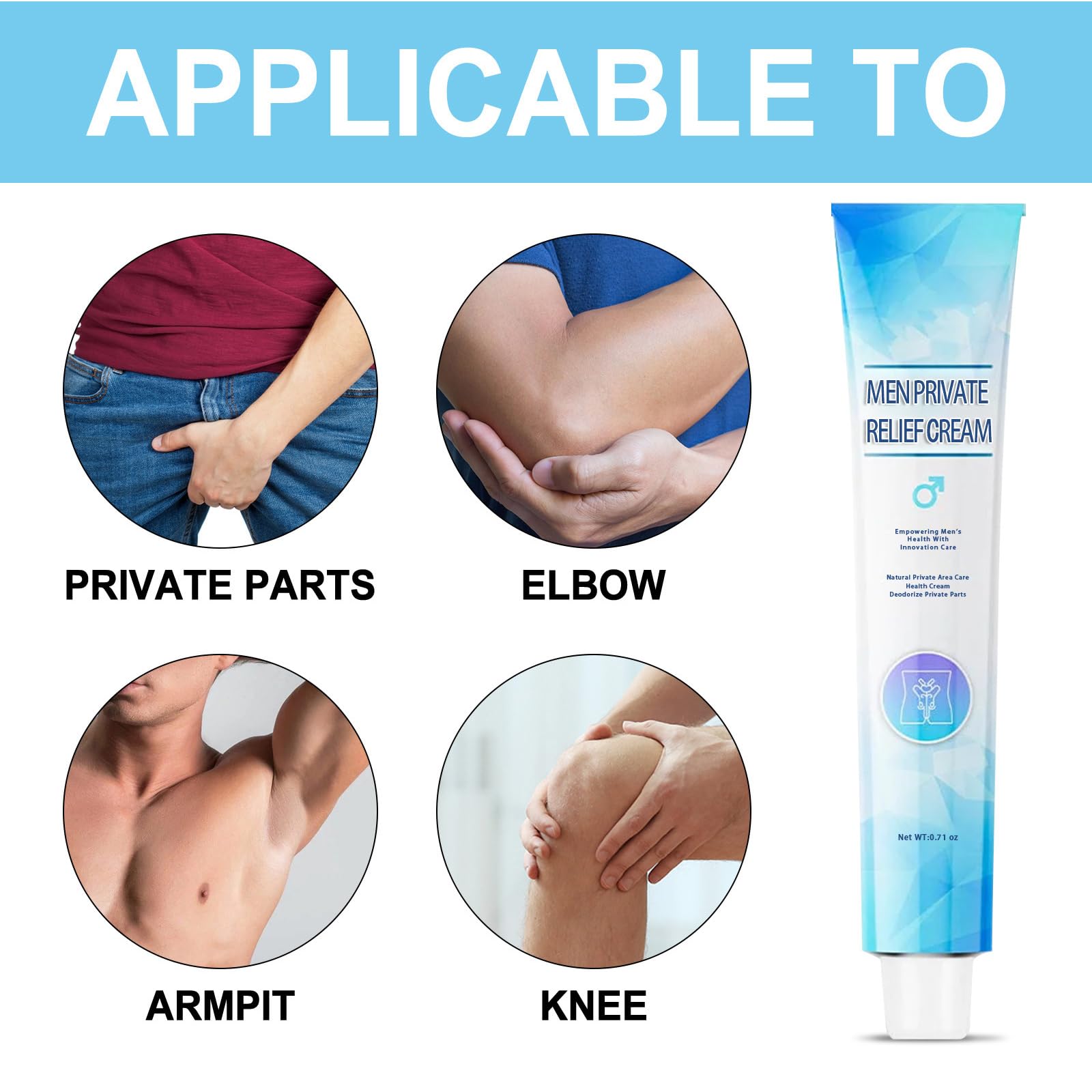 Anti-Itch Cream for Men - Fast Relief Itching Treatment with Antifungal & Antibacterial Formula - Private Area Care - Perfect for Jock Itch, Rash & Irritation Relief