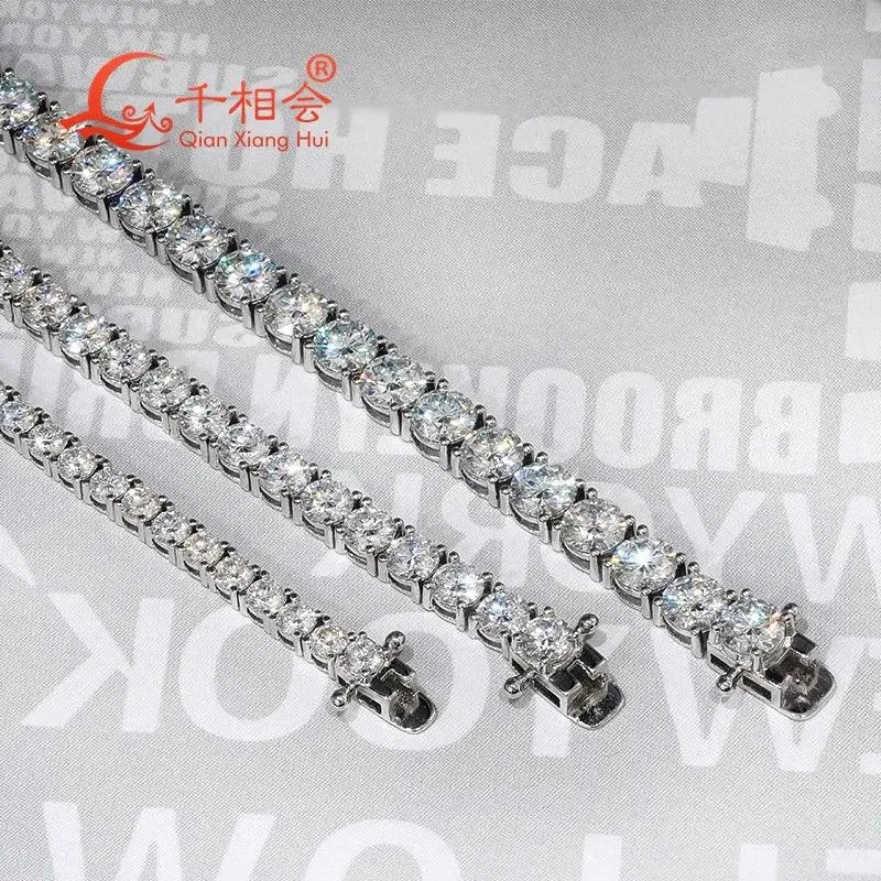 10K White Gold 3mm 4mm 5mm Luxury Tennis Bracelet with D VVS White Round Real Moissanite - Elegant Jewelry for Women, Perfect Gift for Wedding, Anniversary & Party - Ideal for Evening Events, Date Night & Special Occasions