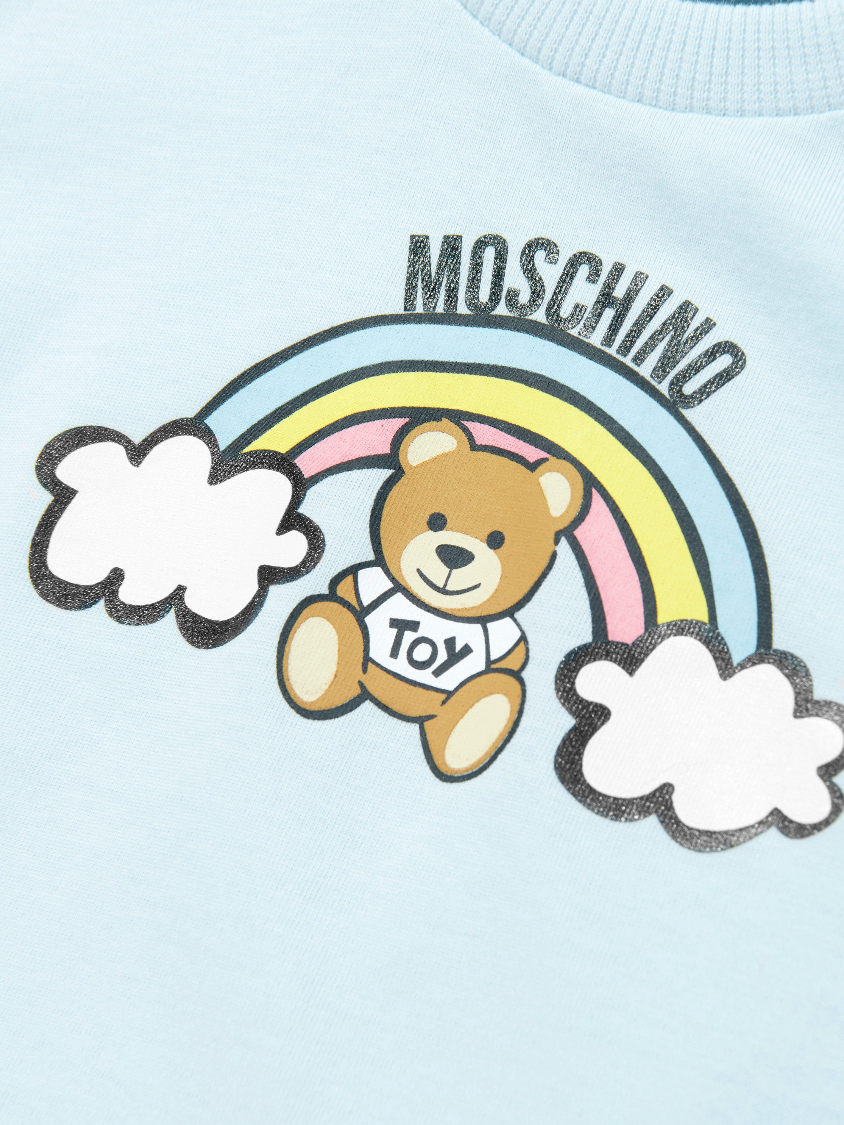 Adorable Baby Teddy Bear Graphic T-Shirt in Soft Blue - Perfect for Playdates & Family Photos