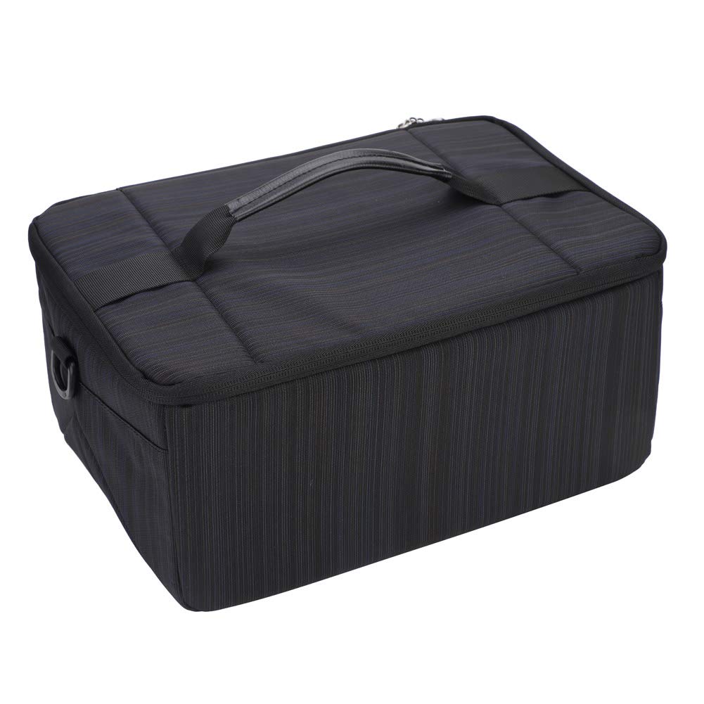 ANGGREK Portable Protective Camera Lens Case with Insert Partition & Handle - Durable Pouch for DSLR Lens Accessories (Black) - Perfect for Travel, Photography & Outdoor Shooting