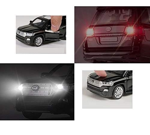 Exegi Enterprise 1:32 Scale Diecast Toyota Land Cruiser Alloy Metal Pull Back Toy Car with Light & Sound - Mini Collectible Model Vehicle for Kids Boys - Perfect Gift for Birthdays & Christmas (3-Pack) - Great for Playtime, Collection Display & Pretend Driving Games