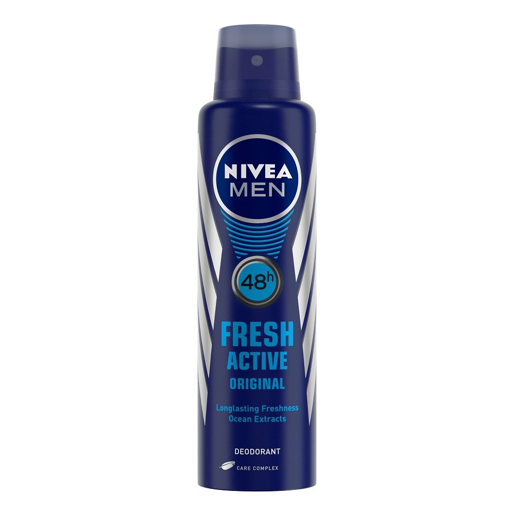 NIVEA Men Fresh Active 48-Hour Antiperspirant Deodorant for Men, 150ml Roll-On - Long-Lasting Sweat Protection & Odor Control for Gym, Work & Daily Use