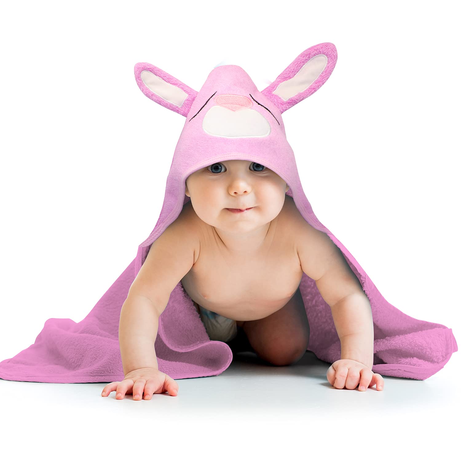 **Liname Ultra Soft Bamboo Baby Hooded Towel with Ears - Super Absorbent Bath Towel for Newborns, Infants & Toddlers - Cute Rabbit Design for Boys & Girls - Perfect for Bath Time, Swimming & After-Spa Wrap**