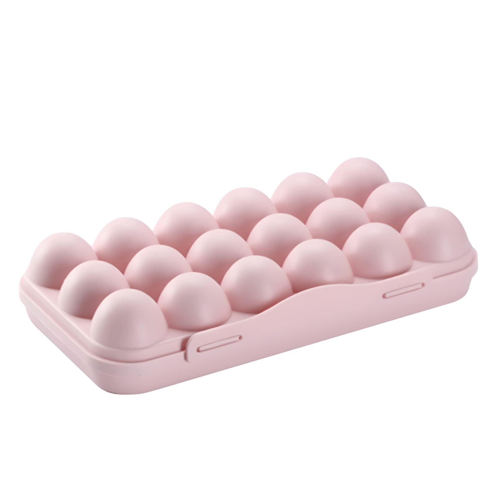 Large Capacity Plastic Egg Holder - Stackable Egg Storage Container Organizer for Refrigerator, Picnic, Hiking & Travel - Holds 18 Eggs (Pink) - Perfect for Kitchen Organization & Outdoor Adventures