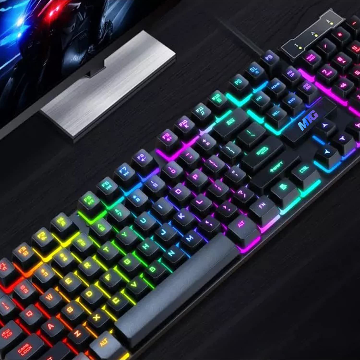 MTG RGB Backlit Mechanical Gaming Keyboard & Mouse Combo with Anti-Ghosting Keys, Wired USB for PC Laptop - Perfect for Esports, Streaming & Office Work