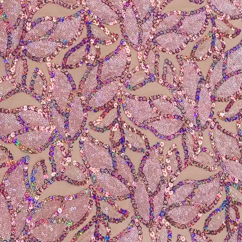 Ava Frosted Sequin Stretch Mesh Blush Dress - Elegant Party Wear for Women, Perfect for Evening Events, Prom, and Special Occasions
