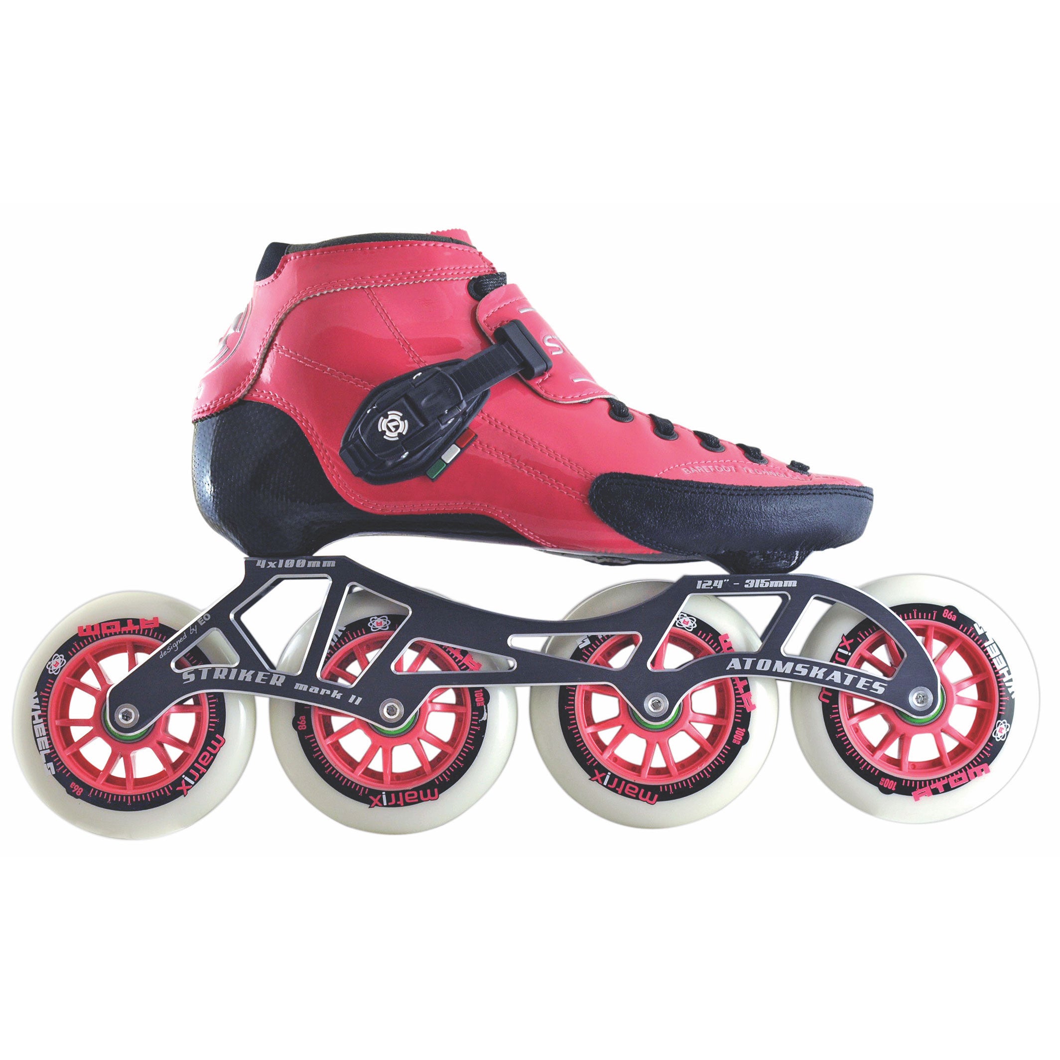 Luigino Strut 4x100mm Inline Speed Skates - Professional Racing Rollerblades for Adults - Perfect for Speed Skating Competitions & Outdoor Training