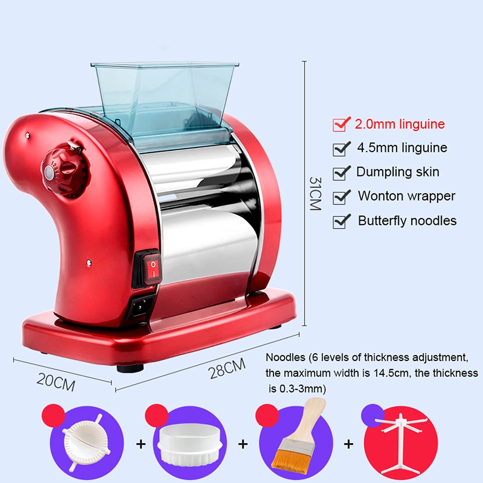 Electric Pasta Maker Machine - Stainless Steel Noodle Maker & Spaghetti Roller Press for Homemade Pasta | Perfect for Italian Cuisine, Family Dinners & Kitchen Gifts