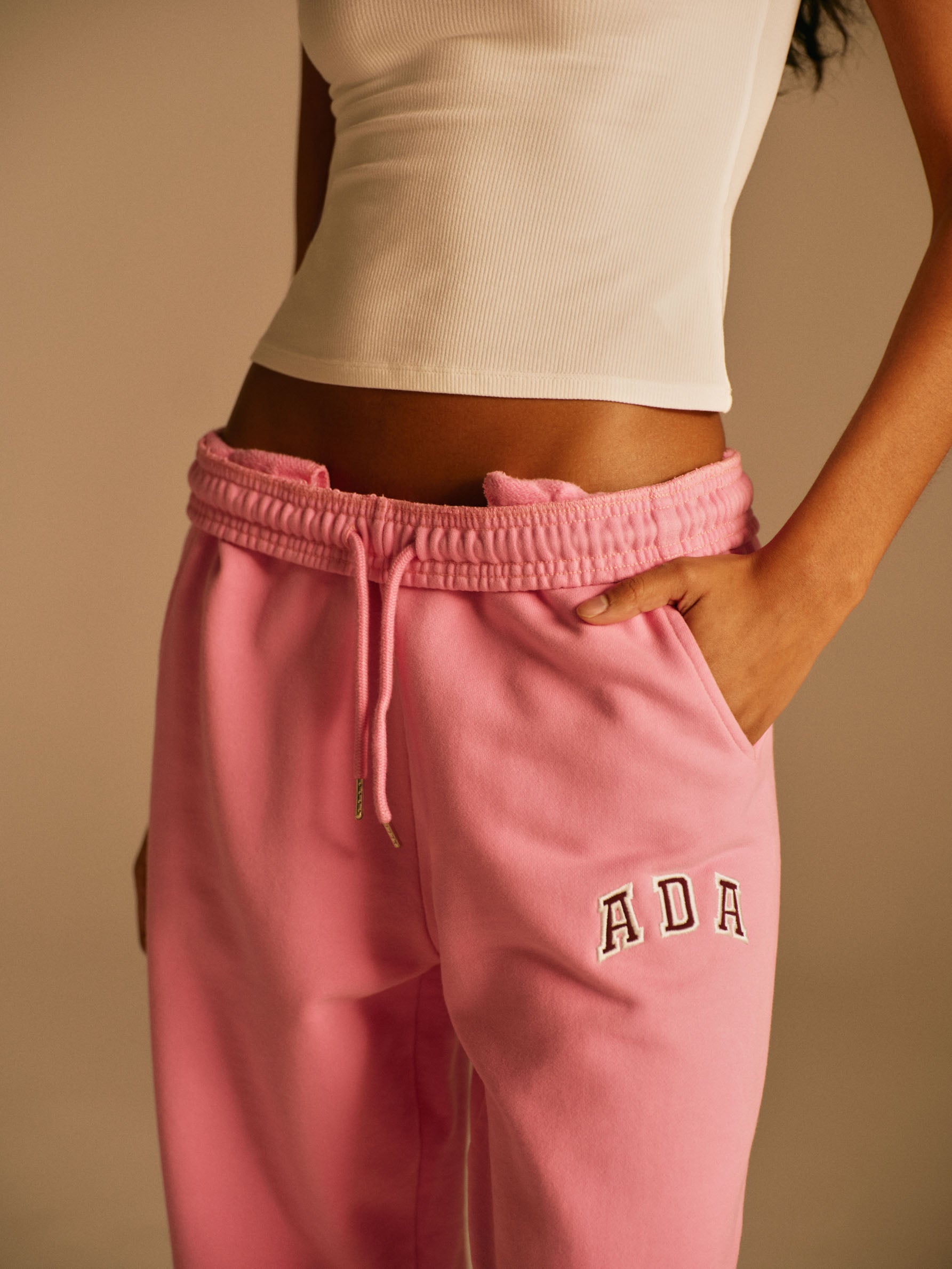 ADA Sweatpants for Women - Candy Pink & Burgundy Joggers | Soft Comfortable Lounge Pants for Yoga, Running & Casual Wear