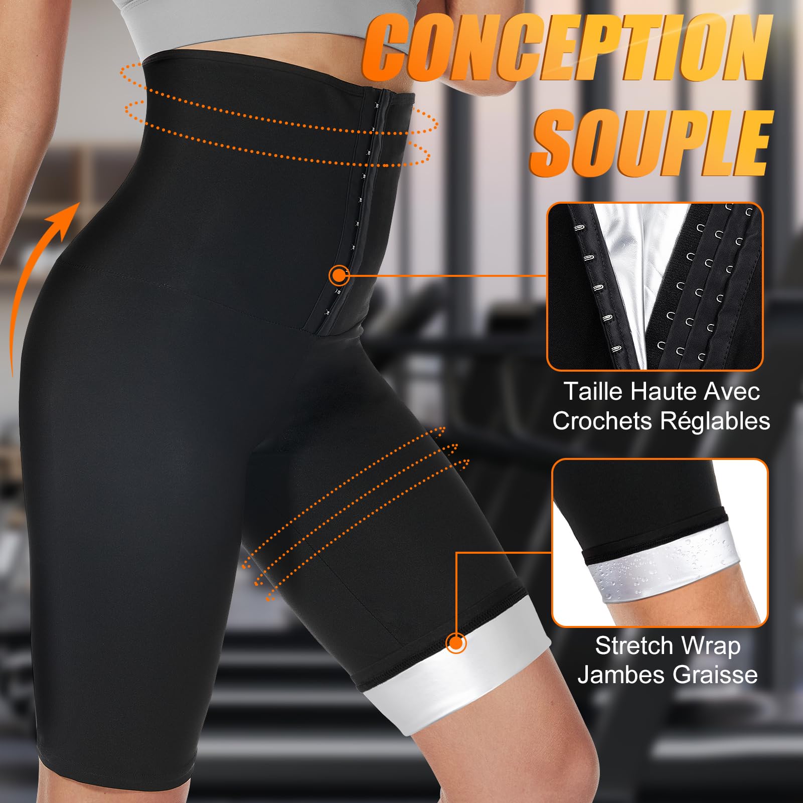 Women's Sweat Pants for Weight Loss - Sauna Slimming Shorts & Leggings for Fitness, Gym, Yoga - Flat Tummy Workout Clothes - Perfect for Exercise, Running & Home Workouts