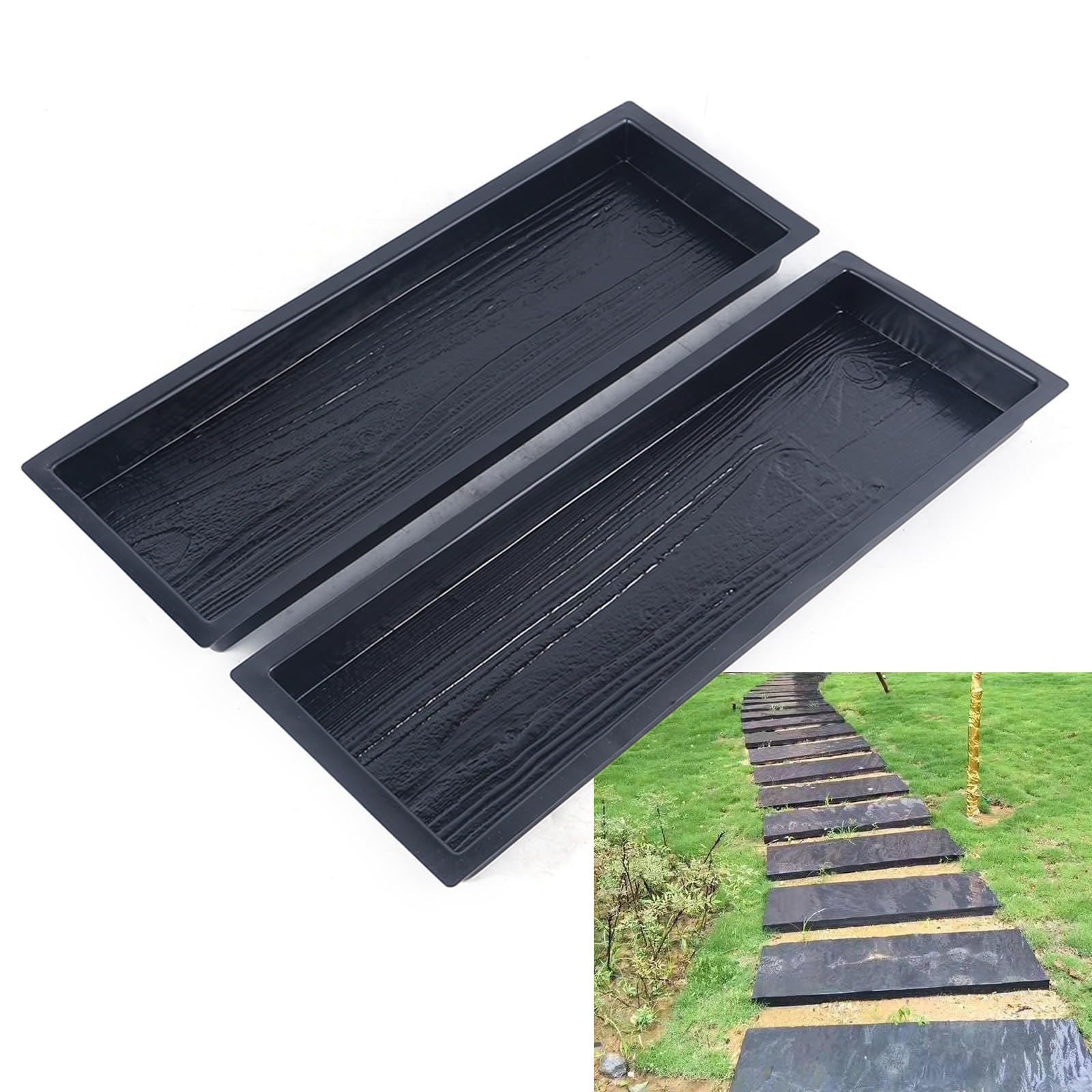 2 Pack DIY Concrete Stepping Stone Molds - Cement Paver Molds for Garden Walkway & Pathway - Reusable Garden Decor Molds for Outdoor Landscaping Projects (Perfect for Patios, Driveways & Backyard Decor)