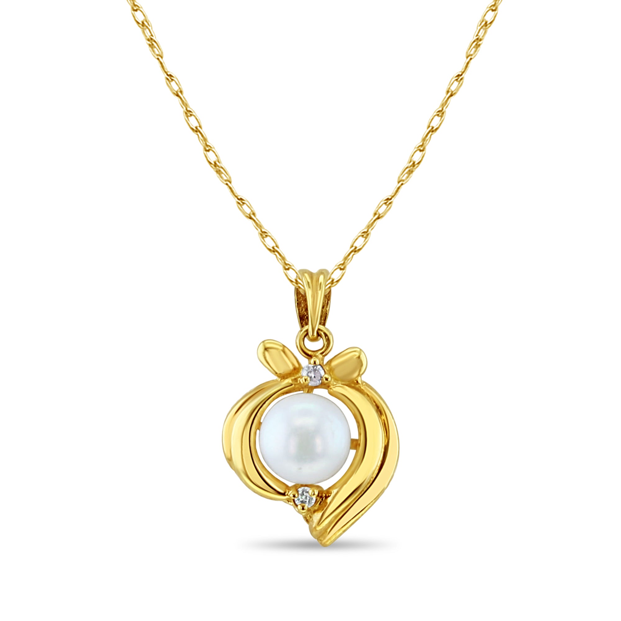 Elegant Small Pearl Necklace with Diamond Accents - Perfect for Weddings, Parties & Special Occasions | Dainty Jewelry Gift for Women