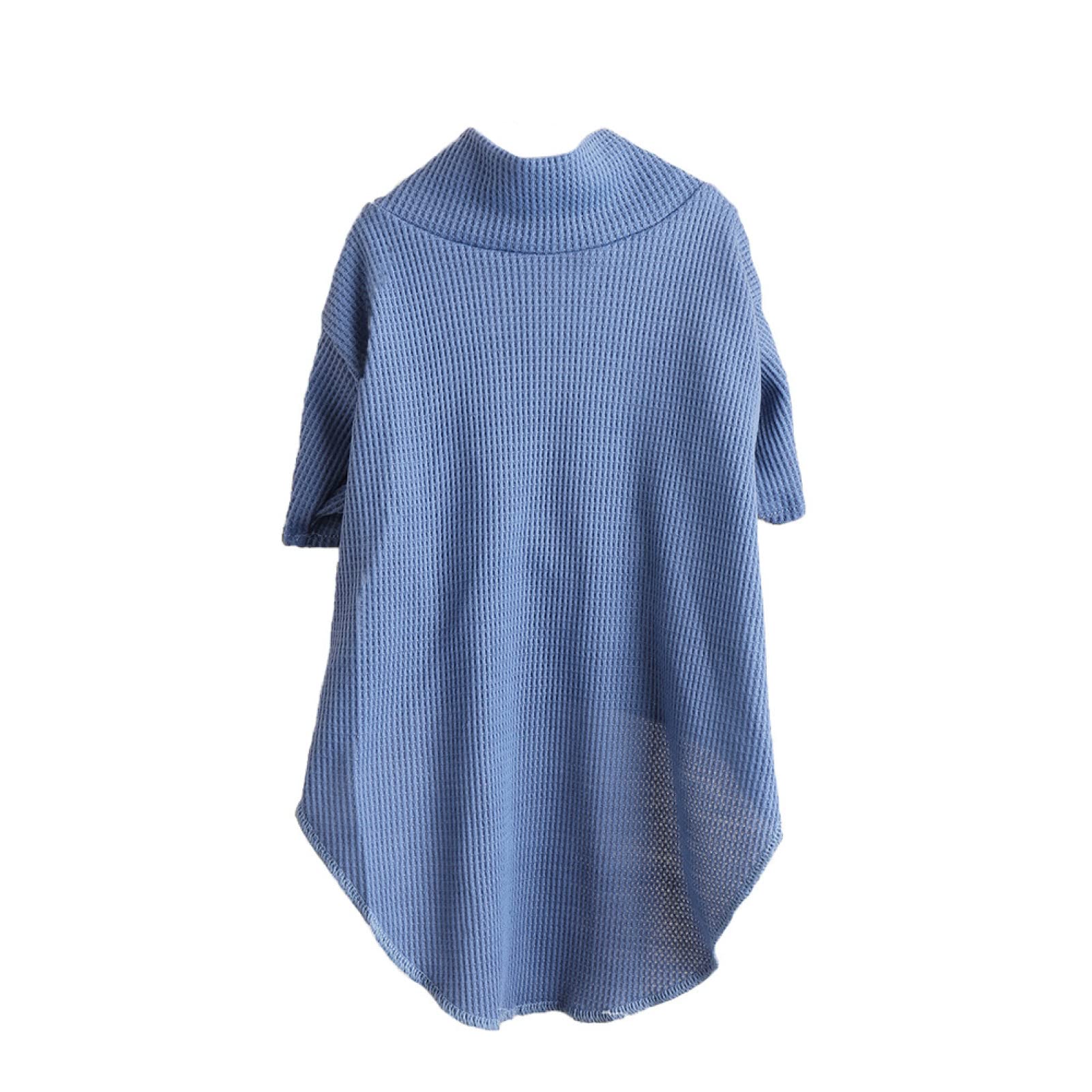Breathable Soft Solid Color Dog Hoodie - Cute Pet Clothes for Spring & Autumn | Fashionable Dog Shirt in Blue for Daily Walks & Outdoor Adventures