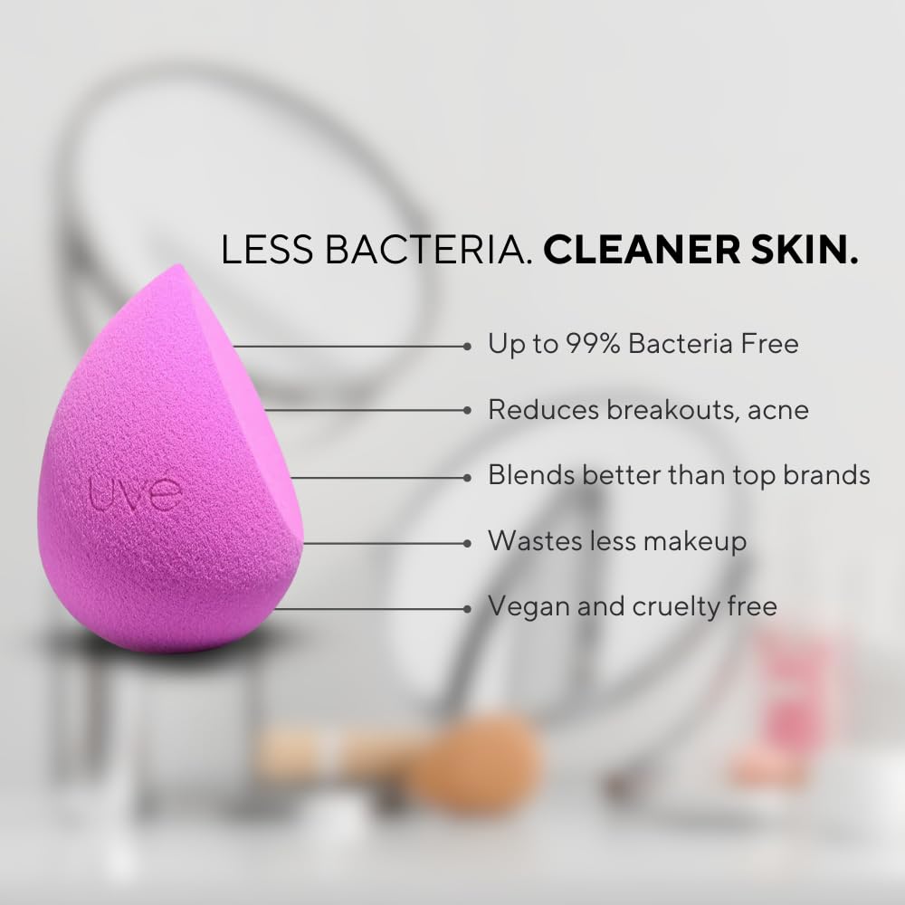 Helio Vegan & Cruelty-Free Makeup Sponge - Professional Beauty Blender for Foundation, Powder & Cream - Perfect for Flawless Blending & Gentle Face Cleansing - Ideal for Daily Makeup Application & Skincare Routine